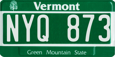 VT license plate NYQ873