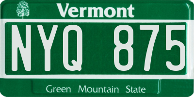 VT license plate NYQ875