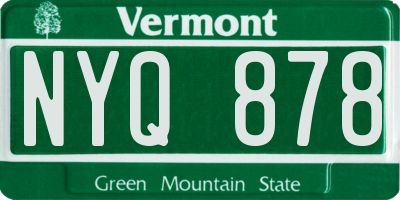 VT license plate NYQ878