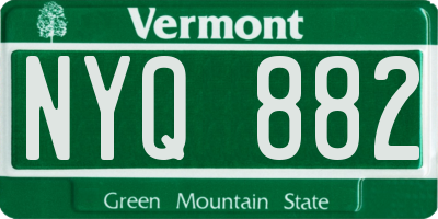 VT license plate NYQ882