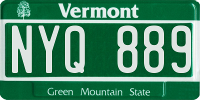 VT license plate NYQ889