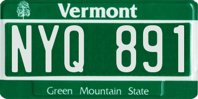 VT license plate NYQ891
