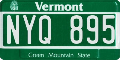 VT license plate NYQ895