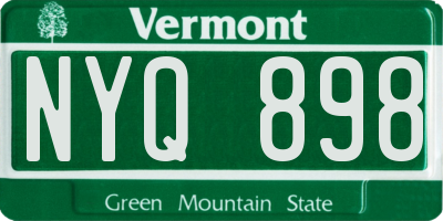 VT license plate NYQ898