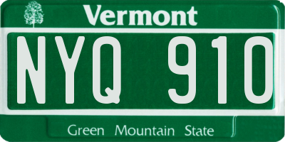 VT license plate NYQ910