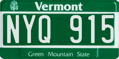 VT license plate NYQ915
