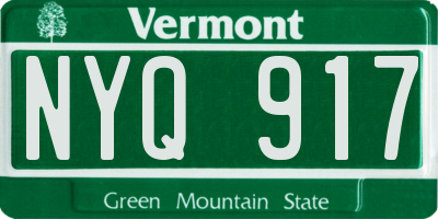 VT license plate NYQ917