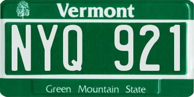 VT license plate NYQ921