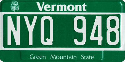 VT license plate NYQ948
