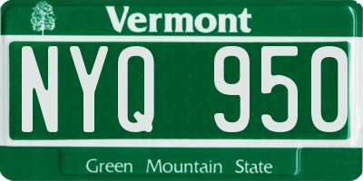 VT license plate NYQ950