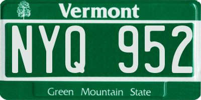 VT license plate NYQ952