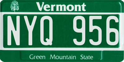VT license plate NYQ956