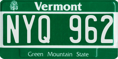 VT license plate NYQ962