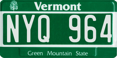 VT license plate NYQ964