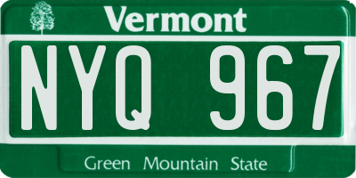 VT license plate NYQ967