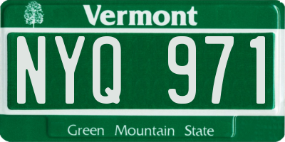 VT license plate NYQ971