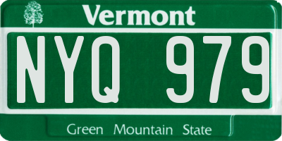 VT license plate NYQ979