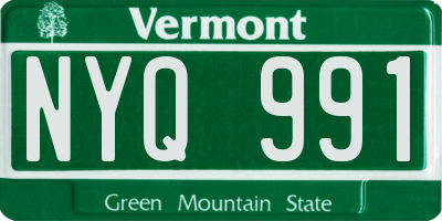 VT license plate NYQ991
