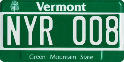 VT license plate NYR008