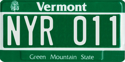 VT license plate NYR011