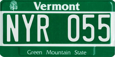 VT license plate NYR055