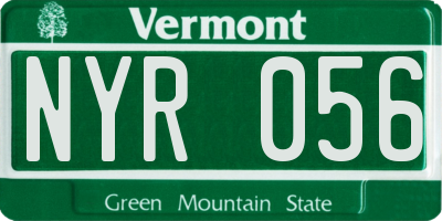 VT license plate NYR056