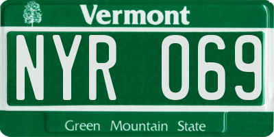 VT license plate NYR069
