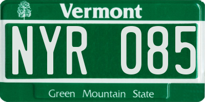 VT license plate NYR085