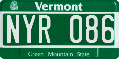 VT license plate NYR086