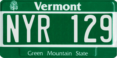 VT license plate NYR129