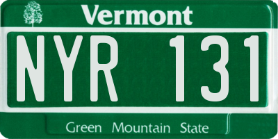 VT license plate NYR131
