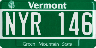 VT license plate NYR146