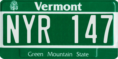 VT license plate NYR147