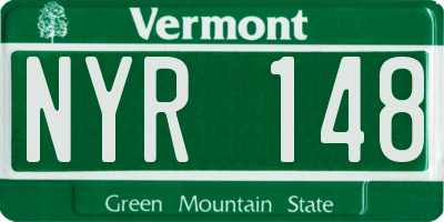 VT license plate NYR148