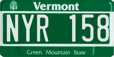 VT license plate NYR158