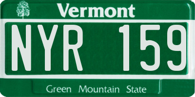 VT license plate NYR159