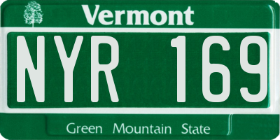 VT license plate NYR169
