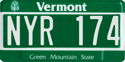 VT license plate NYR174