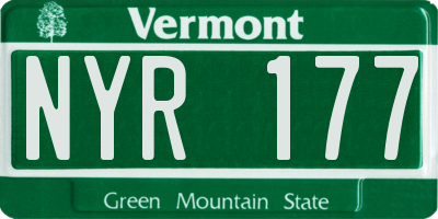 VT license plate NYR177