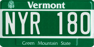 VT license plate NYR180
