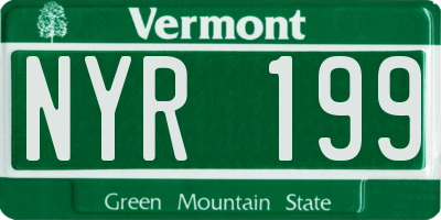 VT license plate NYR199