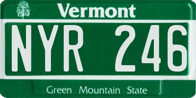 VT license plate NYR246