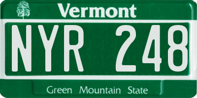 VT license plate NYR248