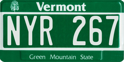 VT license plate NYR267