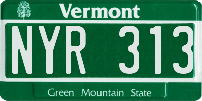 VT license plate NYR313
