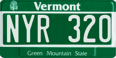 VT license plate NYR320