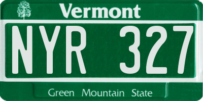 VT license plate NYR327