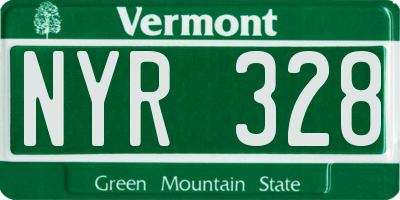 VT license plate NYR328