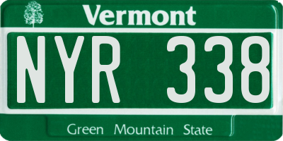 VT license plate NYR338