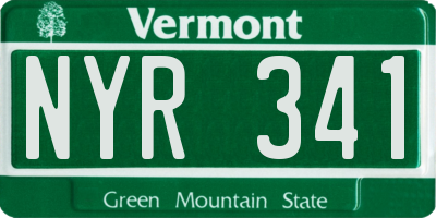 VT license plate NYR341